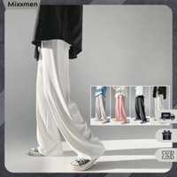 Quần Dài Nam Ống Suông Dáng Rộng Xếp Nếp Trơn Chất Lụa Chống Nhăn Thời Trang Mixxmen QUAN NAM 119