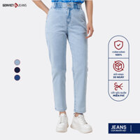 Quần Dài Nữ GENVIET Vải Jeans Trẻ trung Form Col Thụng, Quần Bò Baggy Nữ Cạp Chun Chất Liệu Co Giãn Hiện Đại TQ106J8522
