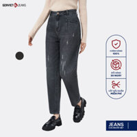 Quần Dài Nữ Genviet vải Jeans Trẻ trung Form Col Thụng, Quần Baggy Nữ Vải Jeans Xước Trẻ Trung, Năng Đôn TQ104J8410