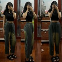 quần dài nữ jean baggy sọc giữa trước sau 44-58kg 506