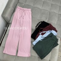 Quần dài nữ thun gân ống suông