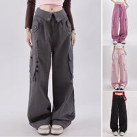 Quần Dài Ống Rộng Có Túi Lớn Chất Liệu cotton Cao Cấp Thời Trang Cho Nữ quần túi hộp nữ quần cargo nữ quần ống rộng túi hộp nữ quần ống thụng quần ống rộng ngầu