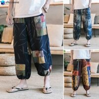 Quần dài ống rộng họa tiết thổ cẩm cho nam