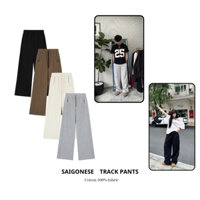 Quần Dài Ống Rộng SAIGONESE Chất Nỉ 2 Da 350GSM Track Pants Unisex Nam Nữ Đứng Form Co Giãn Tốt