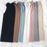 Quần dài ống suông nữ thun tăm thái phong cách Hàn Quốc