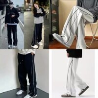 Quần Dài Thể Thao 2 Sọc Kẹp V2 - Pant 2 Line Ống Suông Rộng Unisex Nam & Nữ