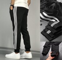 QUẦN DÀI THỂ THAO NAM 3 SỌC ĐEN SỌC TRẮNG - XL