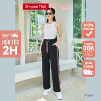 Quần dài thun tổ ong SUNFLY dáng suông rộng SFQ2020