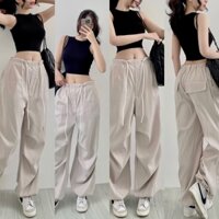 Quần dài thụng dây rút eo Emery Pants AIME STUDIO nữ [FREESHIP] Quần dài túi hộp form rộng, cá tính, hiphop, năng động