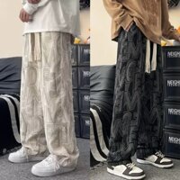 Quần dáng rộng họa tiết unisex Hiphop Quần dạo phố co giãn retro Mỹ