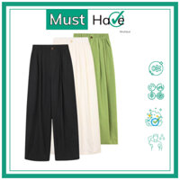 Quần dáng rộng xếp ly quần nữ ulzzang ống rộng mùa hè cá tính