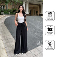 Quần Dây Rút La Boutique Bo Chun Ống Suông Chất Silk Cotton Nữ-Q009