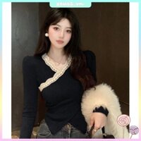 Quần dệt kim nữ dài tay dành cho học sinh đơn giản ấm áp