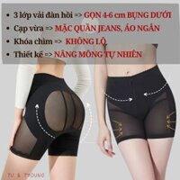 Quần Định Hình Siêu Gen Bụng Dưới Đùi Thon Mông Tròn, Nịt Bụng Có Khóa Kéo Siết Đùi Nâng Mông