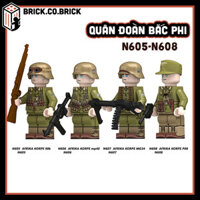 Quân Đoàn Bắc Phi Đồ chơi Lắp ráp Lính Đức Thế Chiến Mô hình Lính Quân Sự Germany Army N605-N608