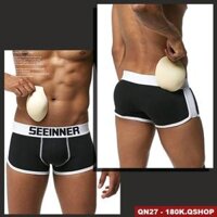 QUẦN ĐỘN MÔNG NAM VÀ ĐỘN DV NAM 2 TRONG 1 KIỂU BOXER QSHOP QN27 QN33 - QN27 ĐEN,M