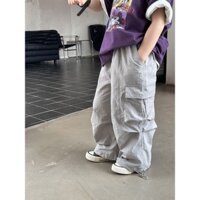 Quần Dù Ống Rộng Dễ Mix Đồ Size Lớn Cho Bé Trai, Quần Dài Túi Hộp Phong Cách Hàn Quốc