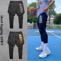 quần đùi 2 lớp dài tập gym - quần short legging thể thao  ASRV SP0094D