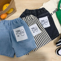 Quần đùi 3 màu tem sau cho bé trai bé gái chất mềm dễ mặc B76-21352