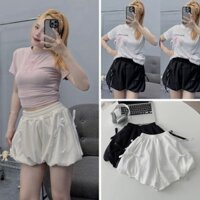 Quần Đùi Bí Ngô, Quần Đùi Nữ Dáng Bí Ngô Đính Nơ Siêu Cute