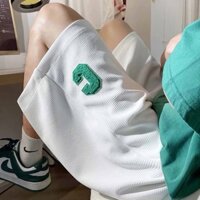 Quần đùi chất tổ ong cao cấp in chữ C quần short nam nữ phong cách Hàn Quốc 3 màu đen. xám, trắng cá tính. VL11