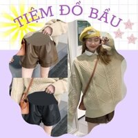 QUẦN ĐÙI DA BẦU V166 CÓ 2 MÀU ĐEN,NÂU TÂY SANG CHẢNH CHO MẸ BẦU