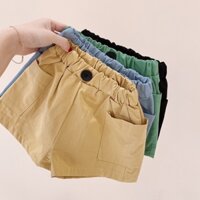 QUẦN ĐÙI DÂY CHUN TRƠN MÀU KAKI 2 TÚI BÊN