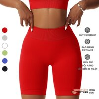 Quần Đùi Gym Nữ Dáng Biker Cạp Cao - Chất Liệu Dệt Cao Cấp SmoothFitVN QN6466 Co Dãn 4 Chiều - Tập Gym, Yoga, Thể dục.