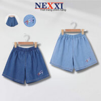 Quần Đùi Jean Bé Gái In Chữ Tommy Nexxi