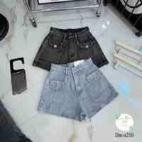 Quần đùi jean nữ lưng cao túi kiểu phong cách đơn giản năng động ( Mã X210)