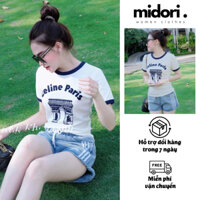 Quần đùi jean nữ ống rộng cạp chun KO14, Bộ đồ nữ quần short bò nữ mix áo thun dành cho chị em mùa hè, đi biển