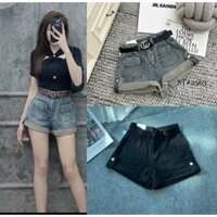 Quần đùi jean nữ,quần short bò gập gấu dễ phối đồ HK2