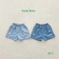 Quần Đùi Jean Xước Cá Tính Cho Bé Trai + Bé Gái - QC1