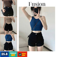 Quần Đùi Jeans/Quần Đùi Ngố Nữ Trẻ Trung Phong Cách Hàn Quốc Màu Xám Freesize Cho Nam Nữ