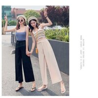 Quần đũi lỡ ống rộng dáng đẹp eo thon cạp chun cao quần ngố lỡ chất mát mịn nhẹn nhàng.