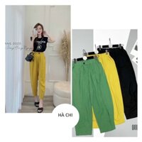 Quần đũi lụa dáng Baggy cạp cao siêu xinh nữ