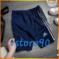 Quần đùi nam adidas 3 sọc pha lưới ống suông,quần short thể thao nam hè chất umi đẹp logo thêu chắc chắn