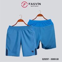 Quần Đùi Nam FASVIN Vải Gió Nhẹ Mát Hàng Nhà Máy Chất Lượng Cao Thể Thao Hay Mặc Nhà Q22508.HN - Xanh.68 - Size 2  48 - 56kg