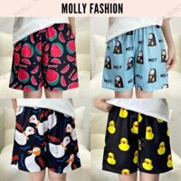 Quần đùi nam hoạt hình BST 02 quần short nữ FREESIZE (38-65kg) ống rộng mặc nhà đi biển Louis19