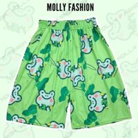 Quần đùi nam hoạt hình ẾCH XANH quần short nữ Bigsize ống rộng mặc nhà đi biển Louis19