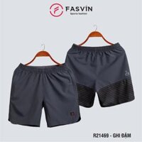 Quần Đùi Nam Ngắn FASVIN Vải Gió Nhẹ Mát Có Khóa Túi Tiện Dụng Thể Thao Hay Mặc Nhà R21469.HN - Ghi đậm - Size 4  64 - 72kg