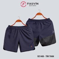 Quần Đùi Nam Ngắn FASVIN Vải Gió Nhẹ Mát Có Khóa Túi Tiện Dụng Thể Thao Hay Mặc Nhà R21469.HN - Tím than - Size 5  72 - 78kg