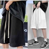 Quần đùi nam nữ unisex chất liệu vải tổ ong cao cấp quần short ống rộng 3 màu đen, xám trắng phong cách Hàn Quốc. Vl12