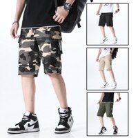 Quần Đùi Nam Ống Rộng Chất Liệu Kaki Màu Đen Size XL Trẻ Trung Năng Động