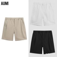 Quần đùi nam, quần short nam AUMI vải kaki cotton, ống ngắn trên đùi co giãn 2 chiều, dáng xuông