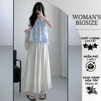 Quần đũi nữ bigsize ống cực rộng chất đũi Quần giả váy lửng 2 lớp cạp cao lưng chun tiện lợi mát mẻ che khuyết điểm GV02