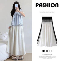Quần đũi nữ bigsize ống cực rộng chất đũi Quần giả váy lửng 2 lớp cạp cao lưng chun tiện lợi mát mẻ che khuyết điểm