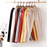 QUẦN ĐŨI NỮ CẠP CHUN, QUẦN BAGGY ĐŨI LƯNG THUN CHẤT ĐŨI NHẸ MÁT