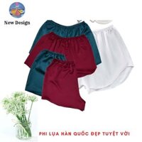 Quần Đùi Nữ New Design, Quần Short Nữ Cạp Chun, Vải Lụa Mịn, Thoáng Mát ,Mặc Thoải Mái Nhiều Màu  40-65 kg QA0003 - Đỏ Đô - Freesize