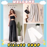 Quần đũi nữ ống rộng, quần đũi nhật suông lưng thun có cúc Sikia Shop